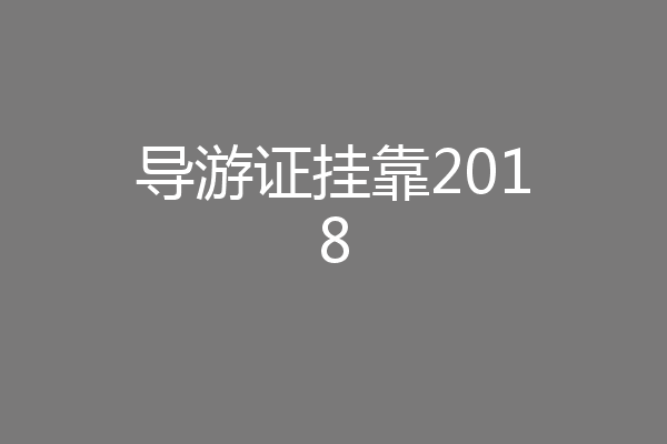导游证挂靠2018