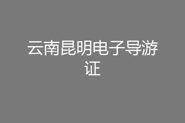 云南昆明电子导游证