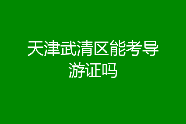 天津武清区能考导游证吗