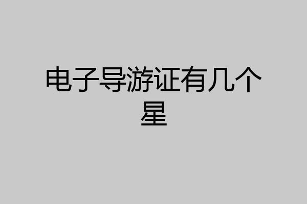 电子导游证有几个星