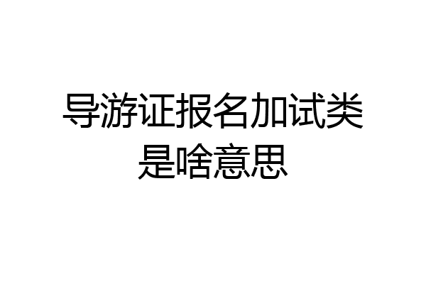 导游证报名加试类是啥意思