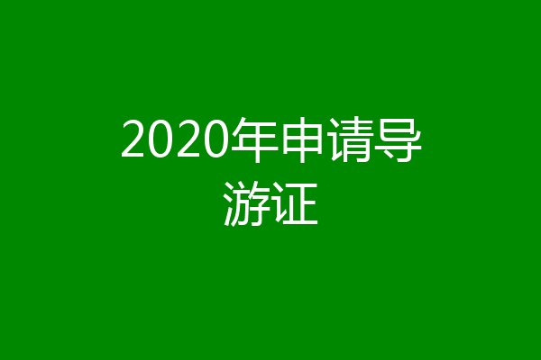 2020年申请导游证