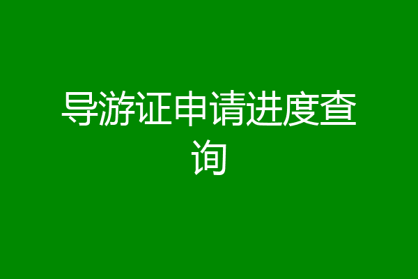 导游证申请进度查询