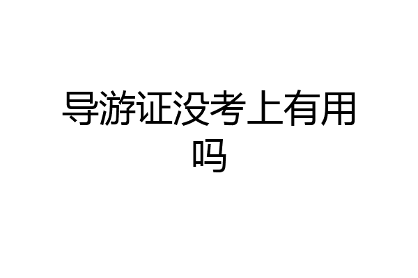 导游证没考上有用吗