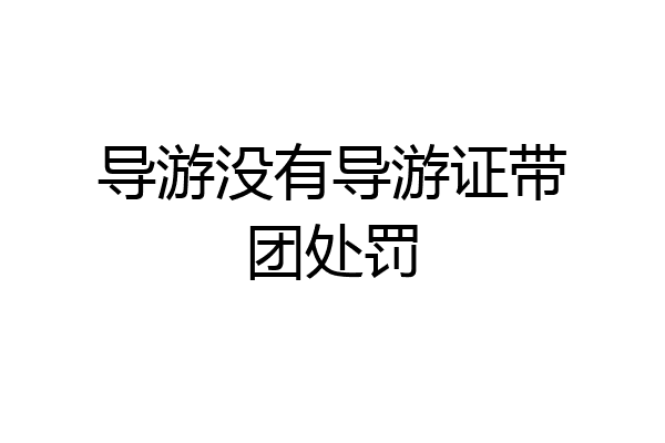 导游没有导游证带团处罚