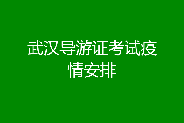 武汉导游证考试疫情安排