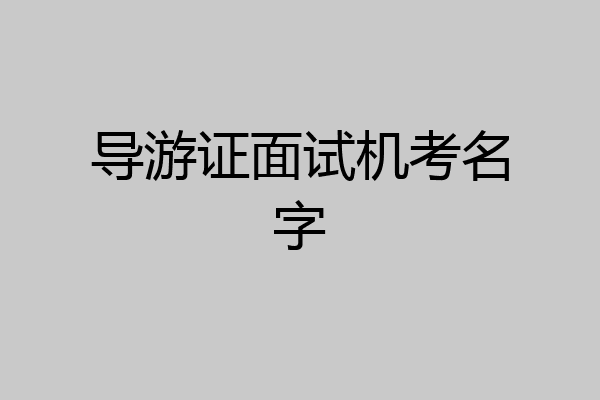 导游证面试机考名字