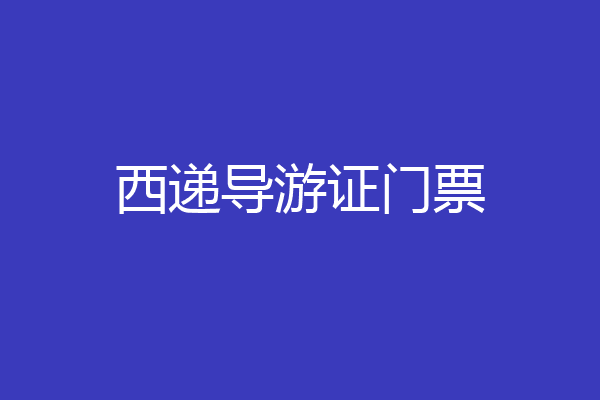 西递导游证门票