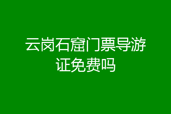 云岗石窟门票导游证免费吗