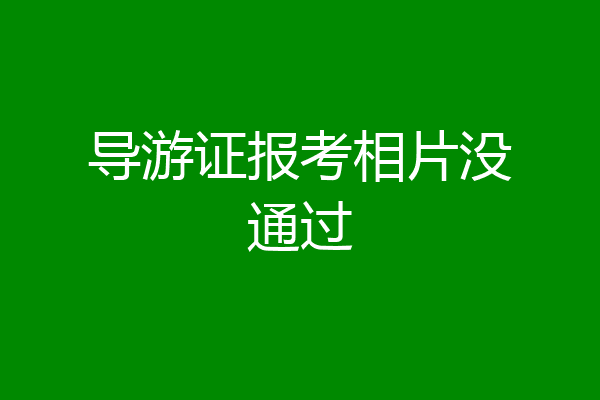 导游证报考相片没通过