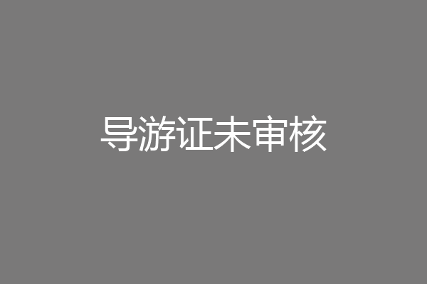 导游证未审核