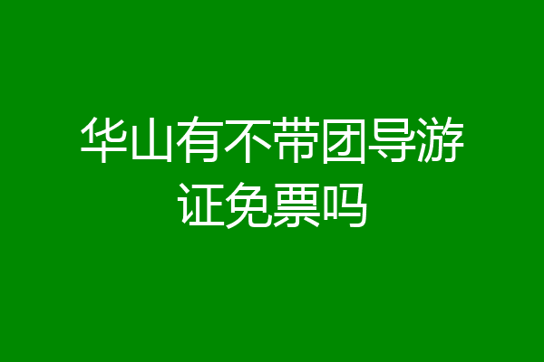 华山有不带团导游证免票吗