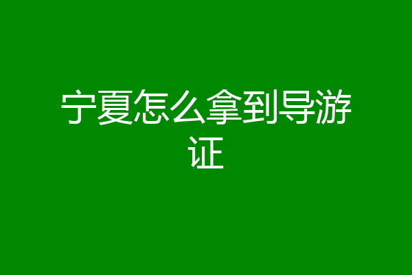 宁夏怎么拿到导游证