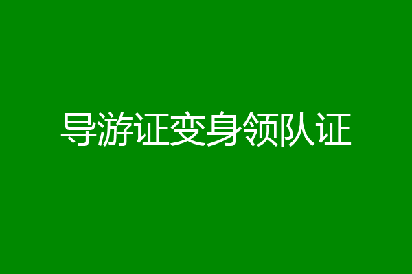 导游证变身领队证