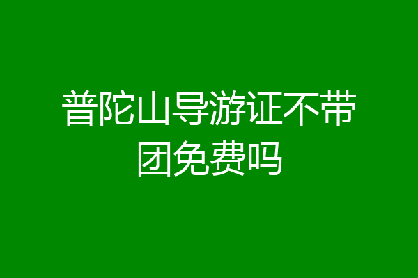 普陀山导游证不带团免费吗