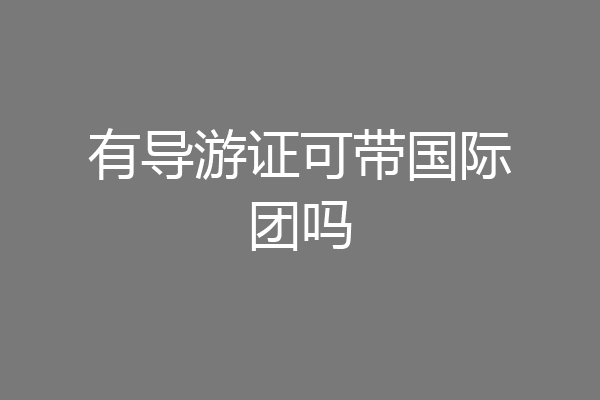 有导游证可带国际团吗
