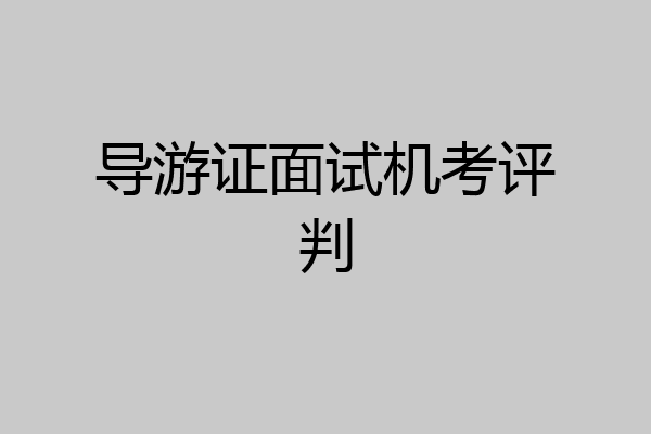 导游证面试机考评判