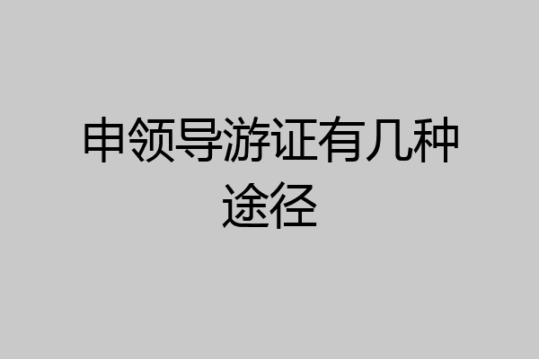 申领导游证有几种途径