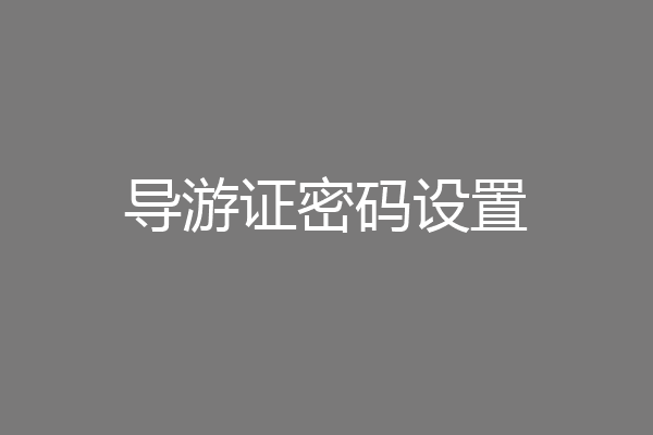 导游证密码设置