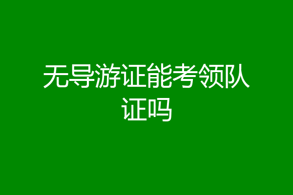 无导游证能考领队证吗