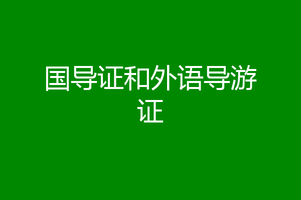 国导证和外语导游证