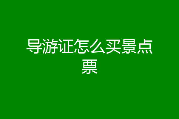 导游证怎么买景点票
