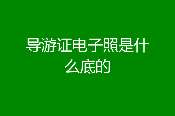 导游证电子照是什么底的