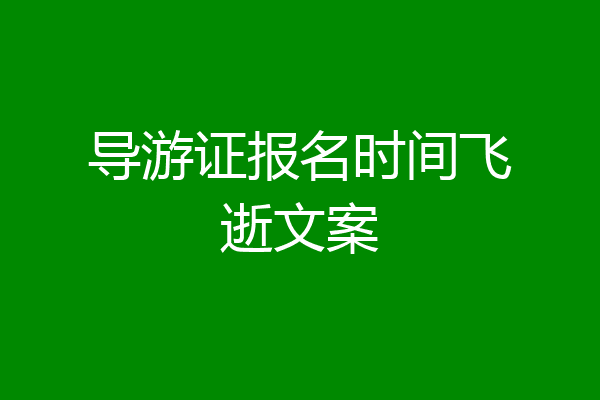 导游证报名时间飞逝文案