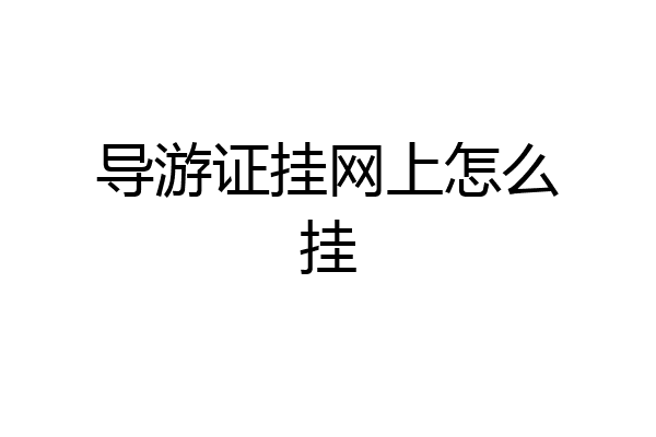 导游证挂网上怎么挂