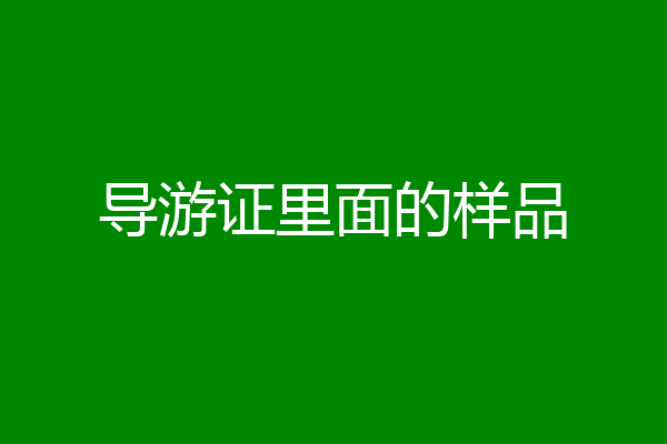 导游证里面的样品