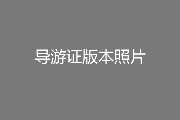 导游证版本照片
