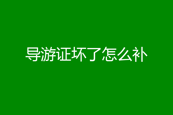 导游证坏了怎么补