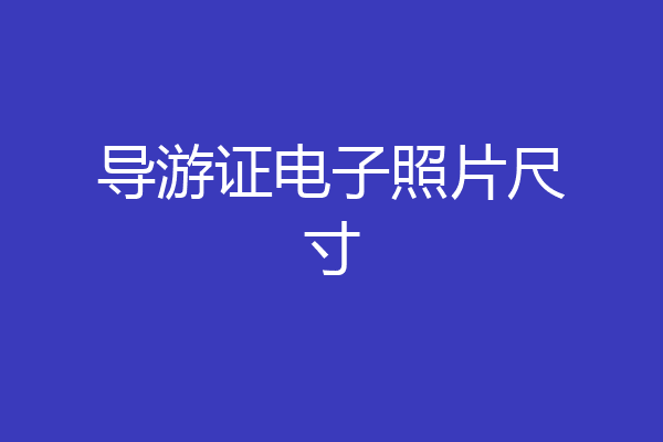 导游证电子照片尺寸