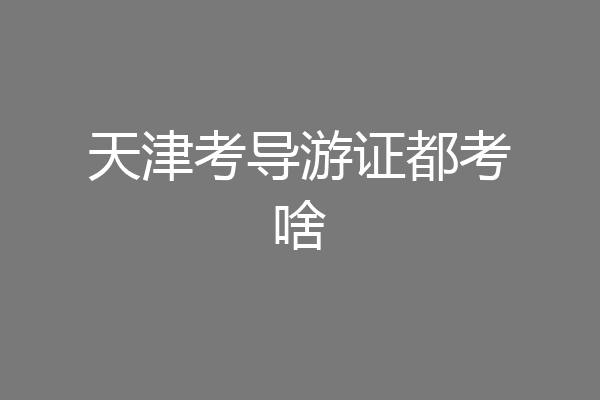 天津考导游证都考啥