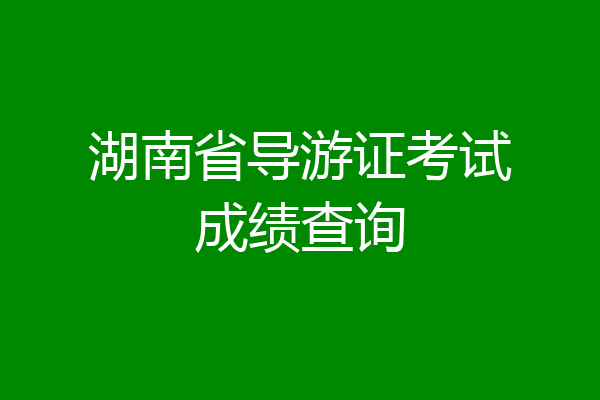 湖南省导游证考试成绩查询