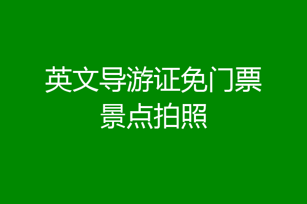 英文导游证免门票景点拍照