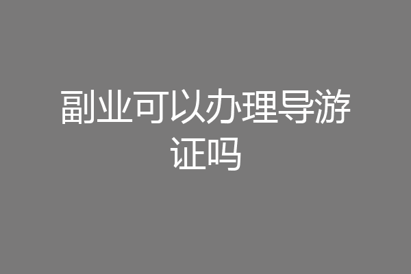 副业可以办理导游证吗