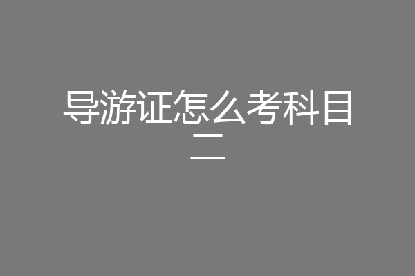 导游证怎么考科目二