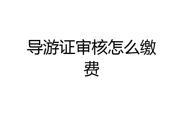 导游证审核怎么缴费