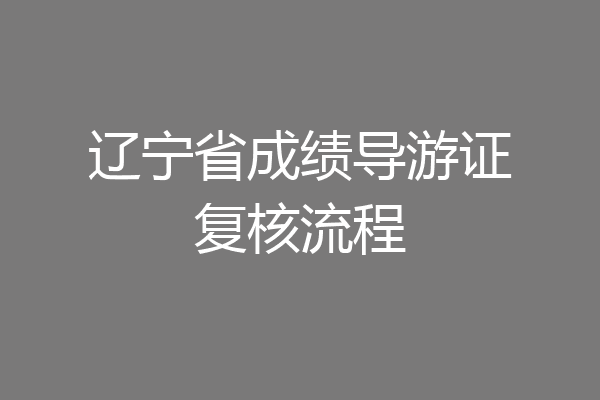 辽宁省成绩导游证复核流程