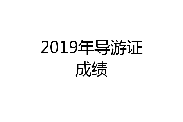 2019年导游证成绩