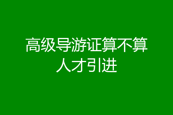 高级导游证算不算人才引进
