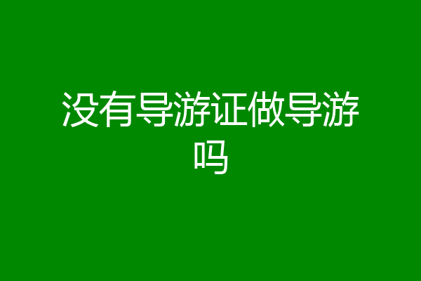 没有导游证做导游吗