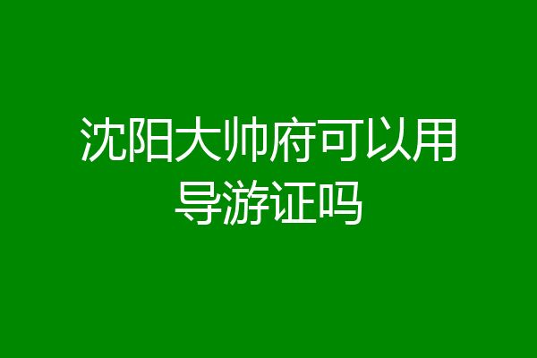 沈阳大帅府可以用导游证吗