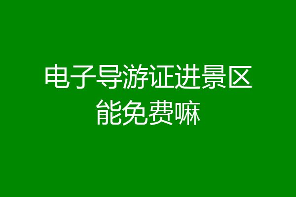 电子导游证进景区能免费嘛