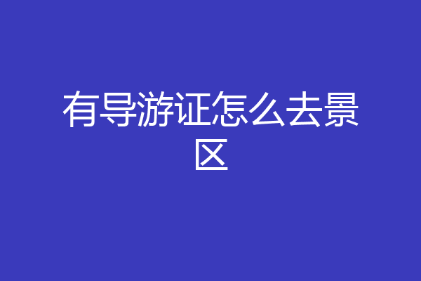 有导游证怎么去景区