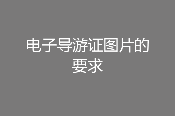 电子导游证图片的要求