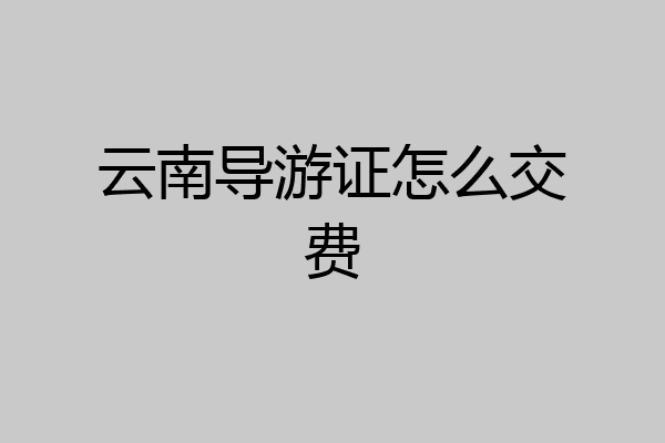 云南导游证怎么交费