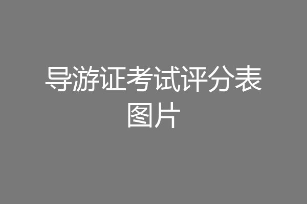 导游证考试评分表图片