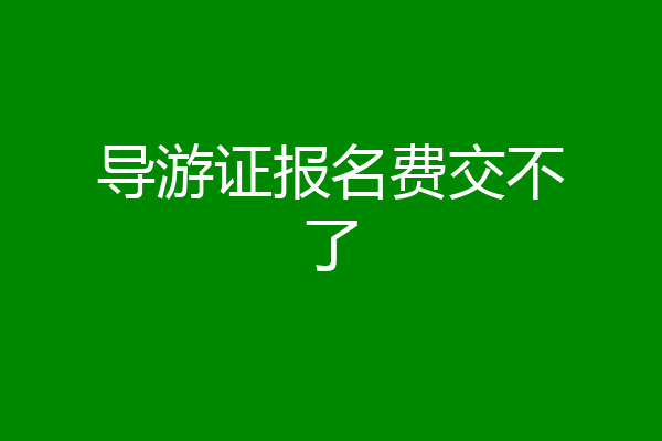 导游证报名费交不了